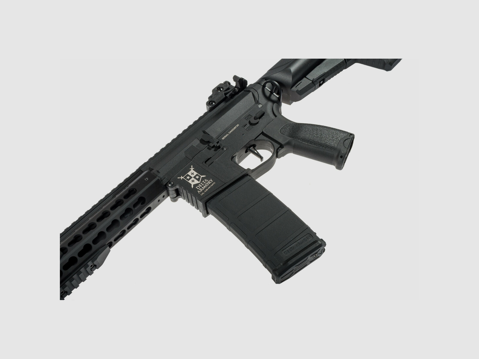 AR15 KeyMod 10 Zoll BRAVO Delta Armory Schwarz S-AEG Airsoft Gewehr Frei ab 18 Jahren