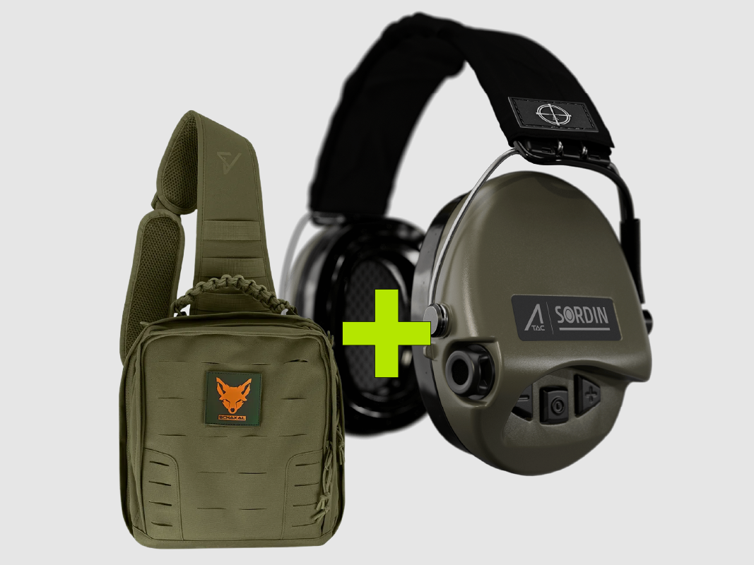 Słuchawki aktywne Ace Sordin 75302-G-BT-ACE + Ace Technik - torba na broń i słuchawki zielona