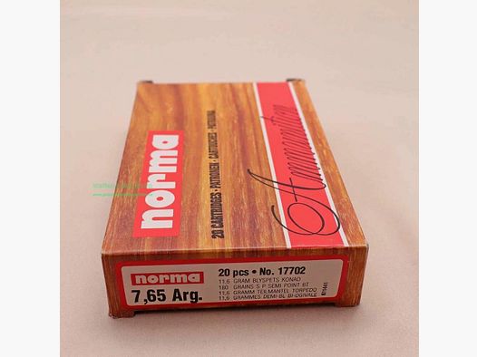 Norma Büchsenpatronen 7,65Arg.