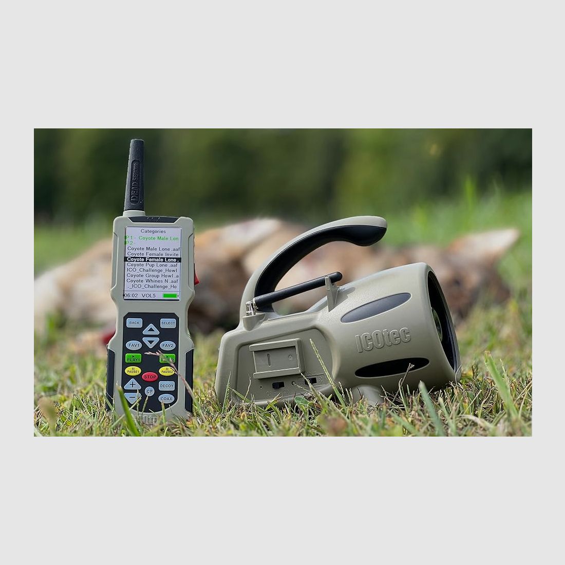 Icotec NOMAD+ programmierbarer Locklautsprecher mit Fernbedienung und Bluetooth / Geräusche europäischer Gänse, Krähen und Füchse, Bild 2 von 7