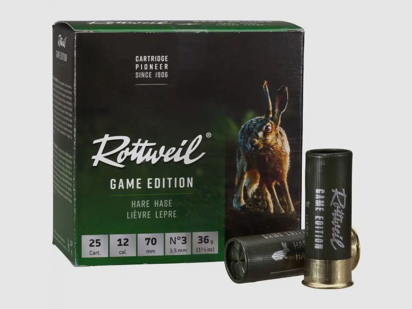 Rottweil 12/70 Edición de Juego Hase 3,5mm 36g