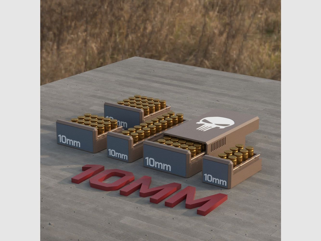 Filamelt skrzynka na amunicję / Ammo 10mm Auto - pudełko na naboje na 50 strzałów, wyprodukowano w Niemczech