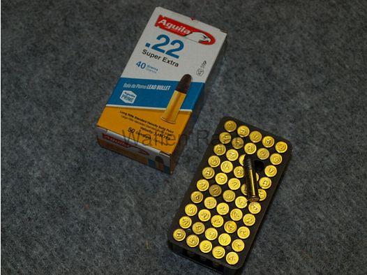 AGUILA .22lr. en caja de cartón 2000 piezas Aguila .22lr. Super Extra 40 grs. 2000 piezas.