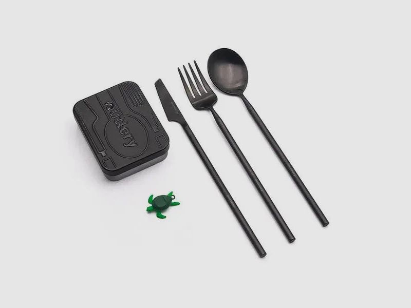 Outlery travel cutlery set, stainless steel, pocket size