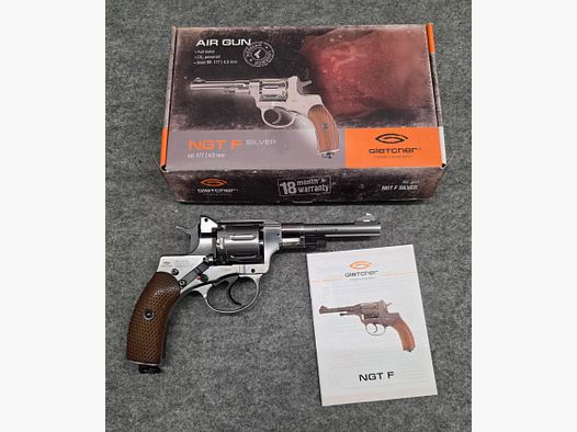    Gletcher NGT Nagant CO2 Revolver vernickelt  M1895 Cal. 4,5 mm Stahl BB
