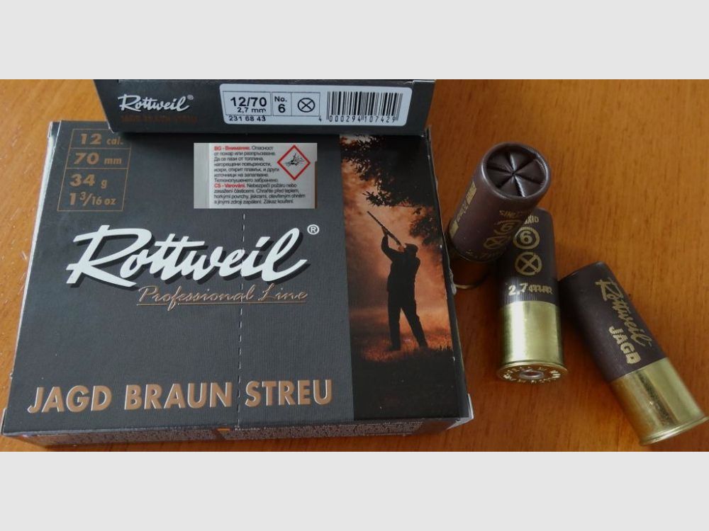 Rottweil Rottweil Jagd braun Streu Plastik-Schrotpatronen 12/70-Körnung 2,7mm