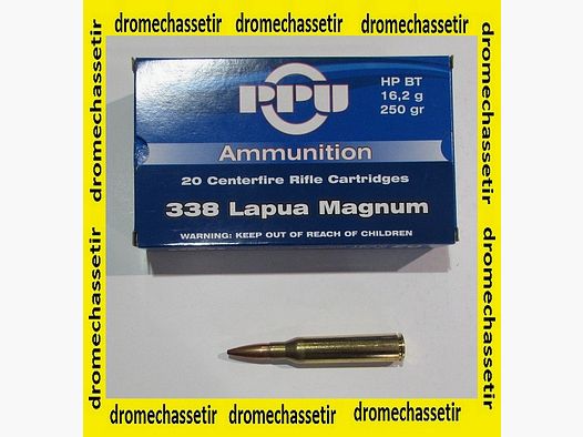 1 box of 20 cartridges .338 Lapua Magnum, Partizan 250 grains BTHP