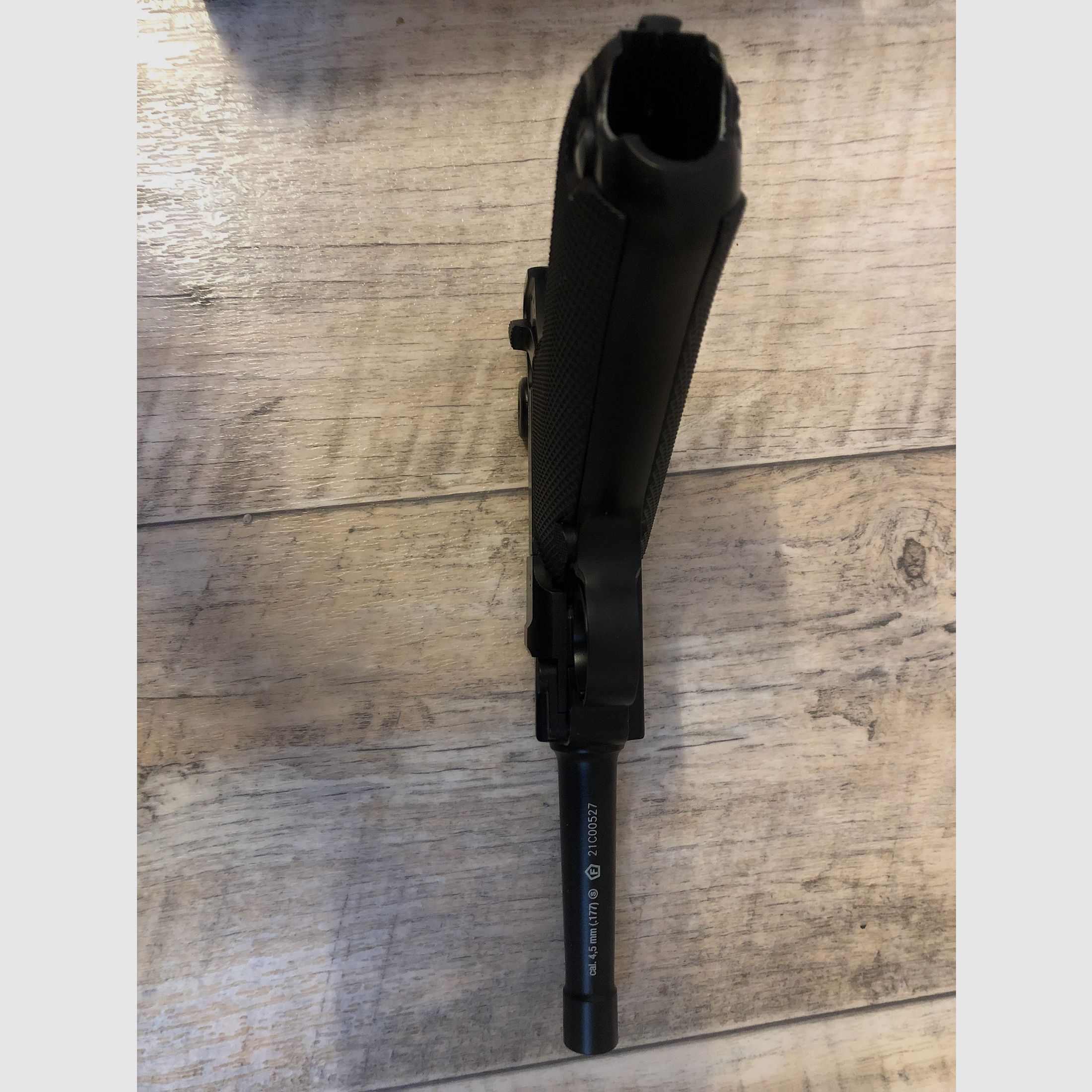 Legends air pistol P08 CO2, Parabellum pistol, 4.5 mm blowback, black, airgun