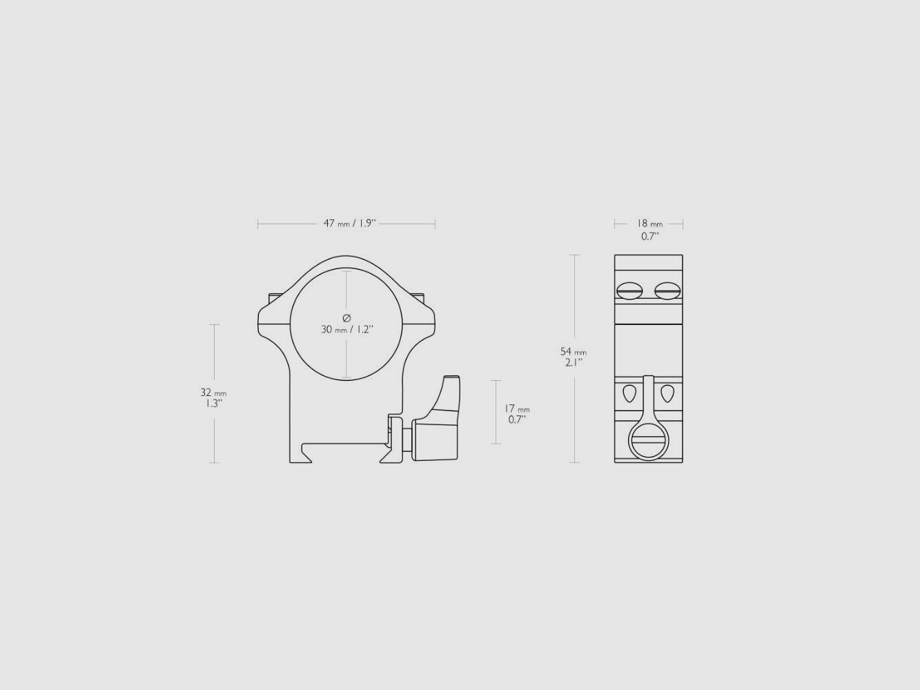 Hawke Professional Steel Ring Mount 30mm / Picatinny / High, image 2 of 2