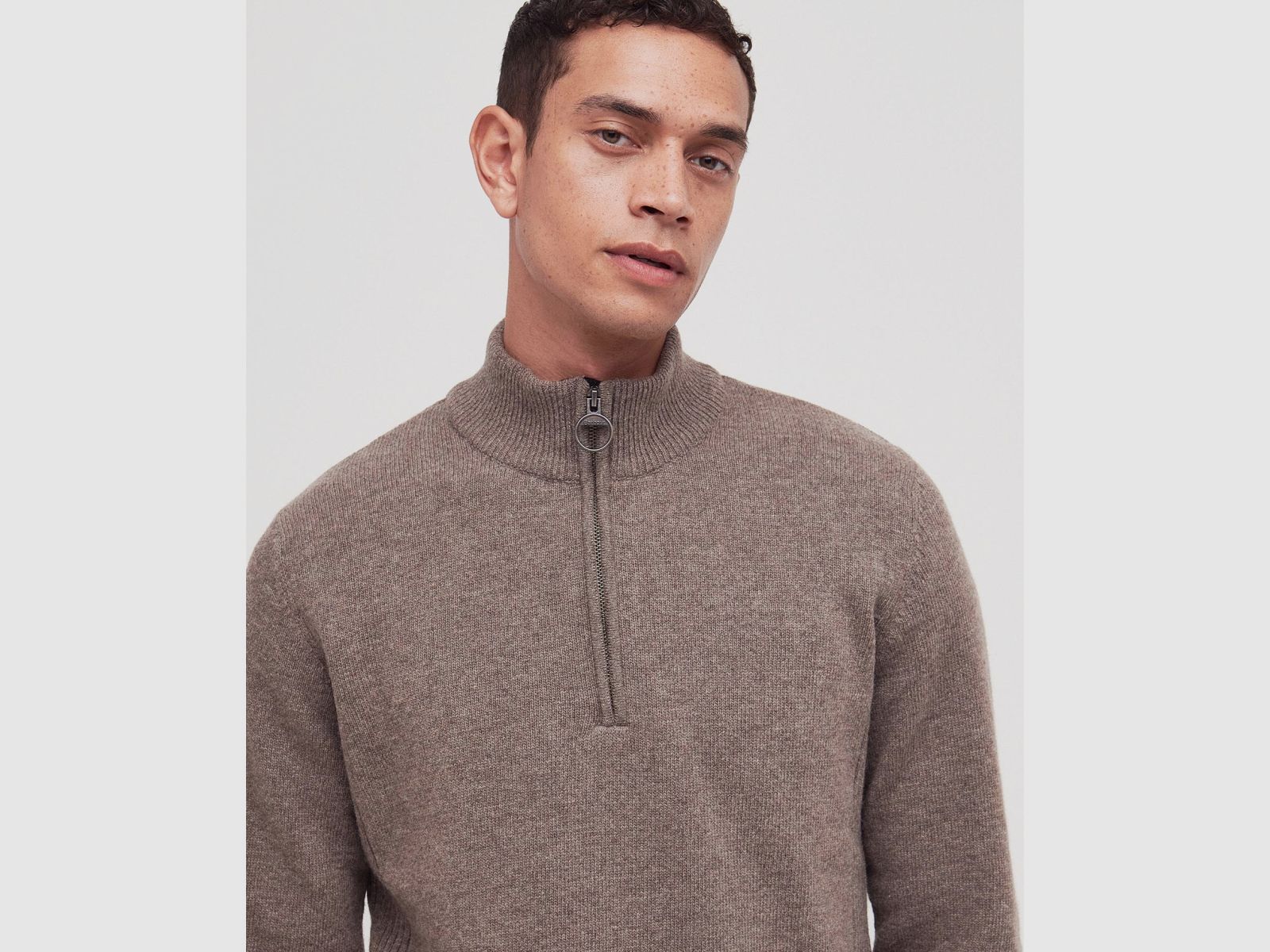 BARBOUR Holden Half Zip Sweater Military Marl