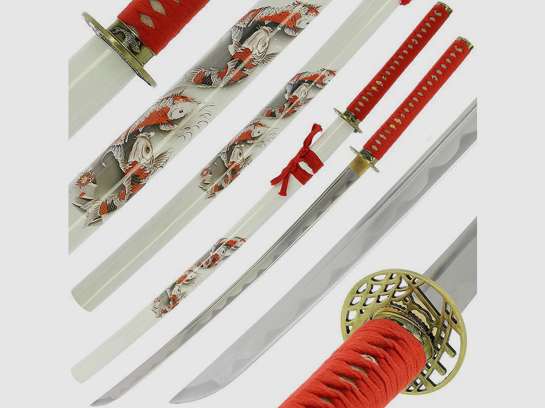 Handgeschmiedetes Samuraischwert Koi mit Saya