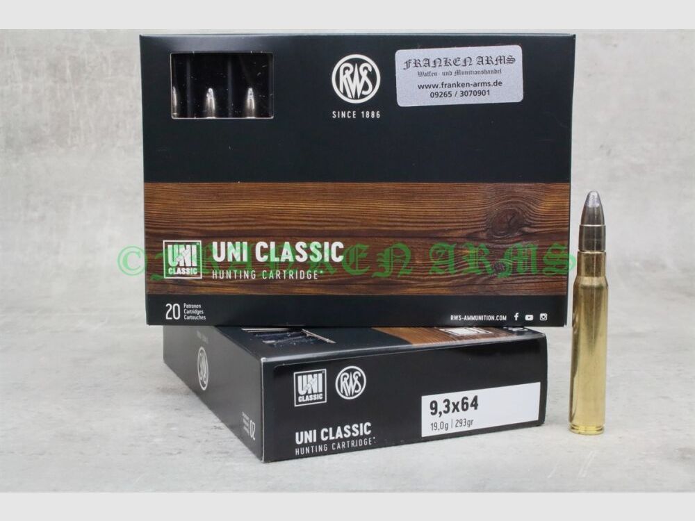 RWS UNI Classic 9.3x64 293gr. 19.0g 20 pieces quantity discounts