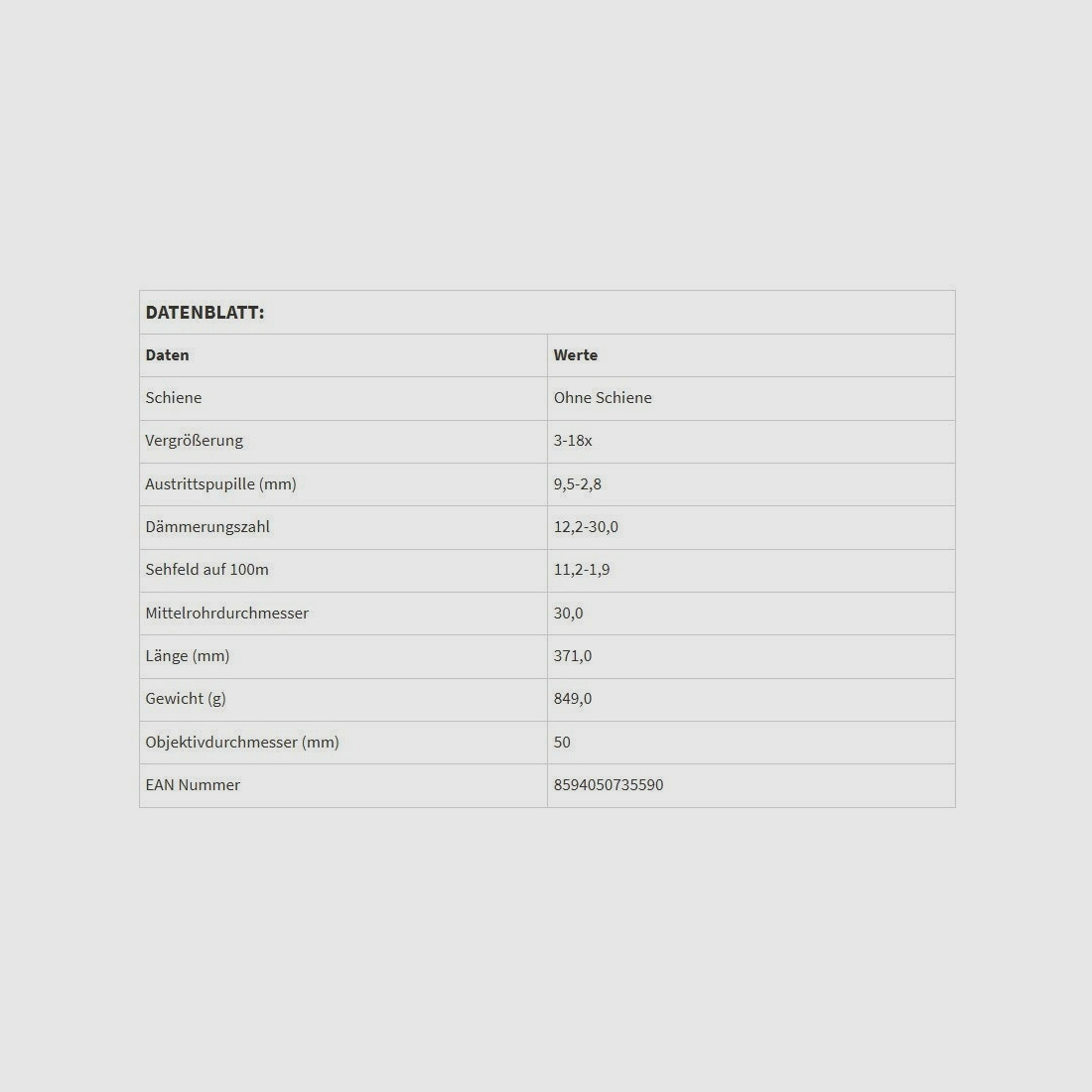 Zielfernrohr Optika6 3-18x50 RD FFP