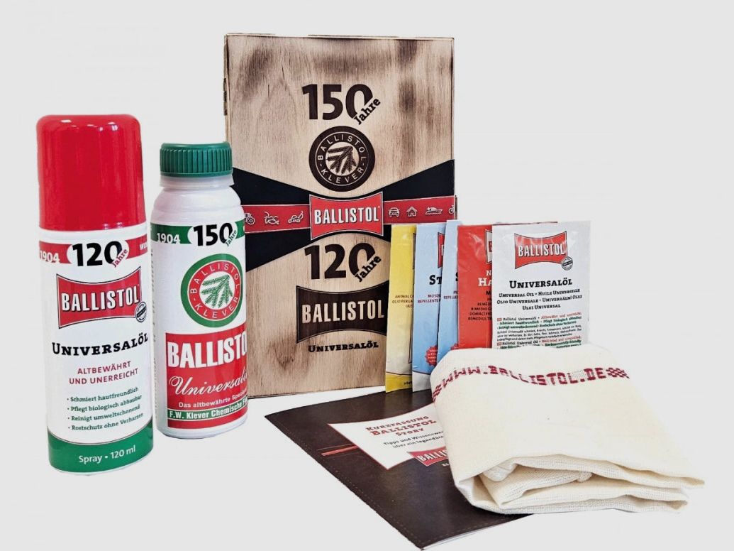 Ballistol Jubiläums-Holzbox Pflegeset