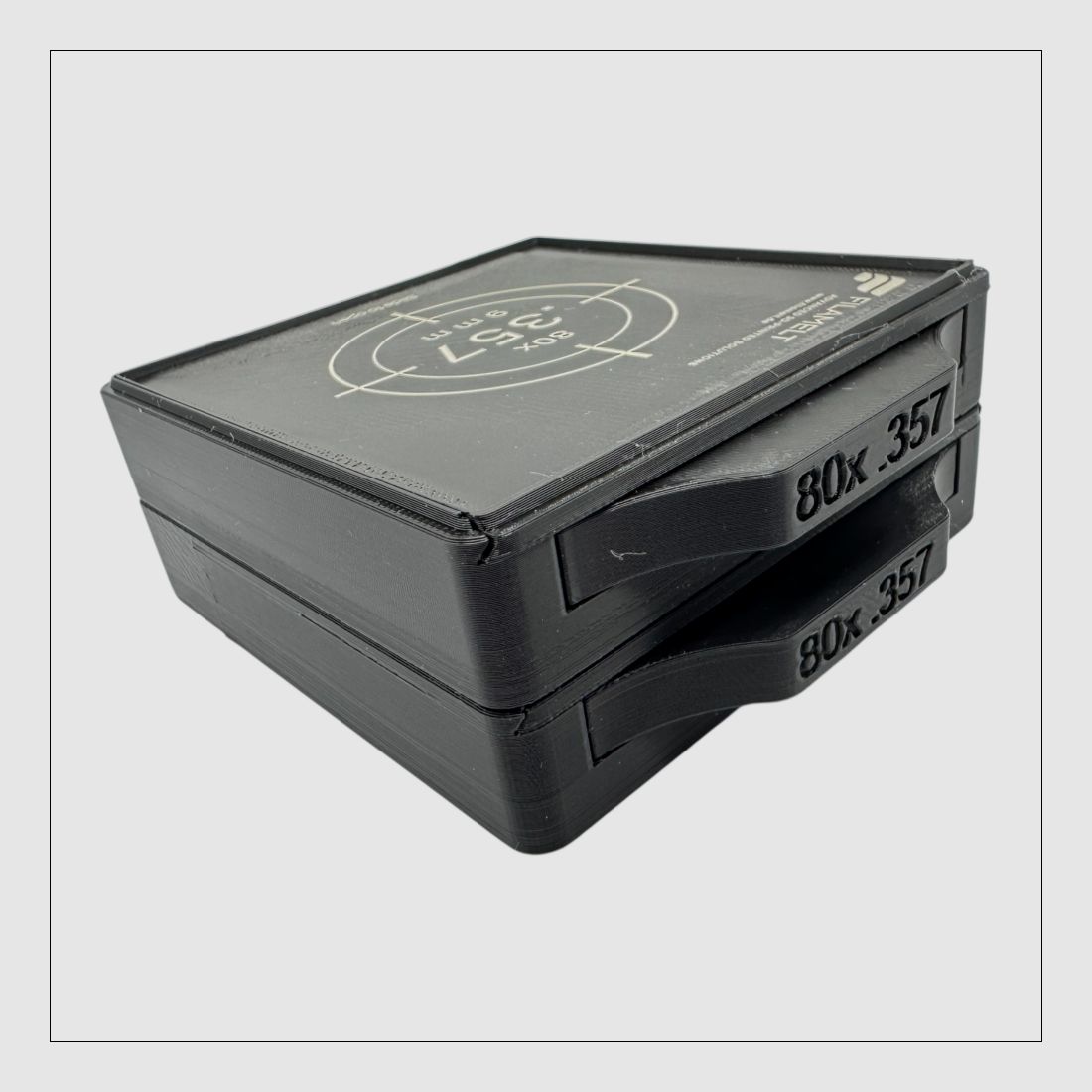 Diabolo-Box für 80x .357 / 9 mm – Praktisch, stapelbar, wiederverwendbar. Matchbox