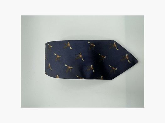 Robert Keyte cravatta 100% seta blu motivo anatra