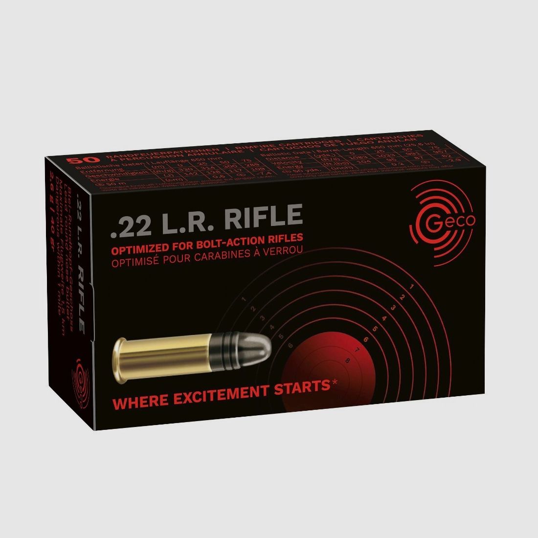.22 lfb. Rifle Blei Rundkopf 2,5g/40grs. Geco