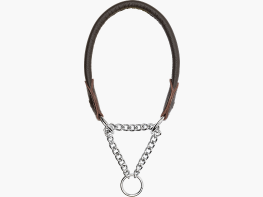 Collar de perro de cuero marrón M