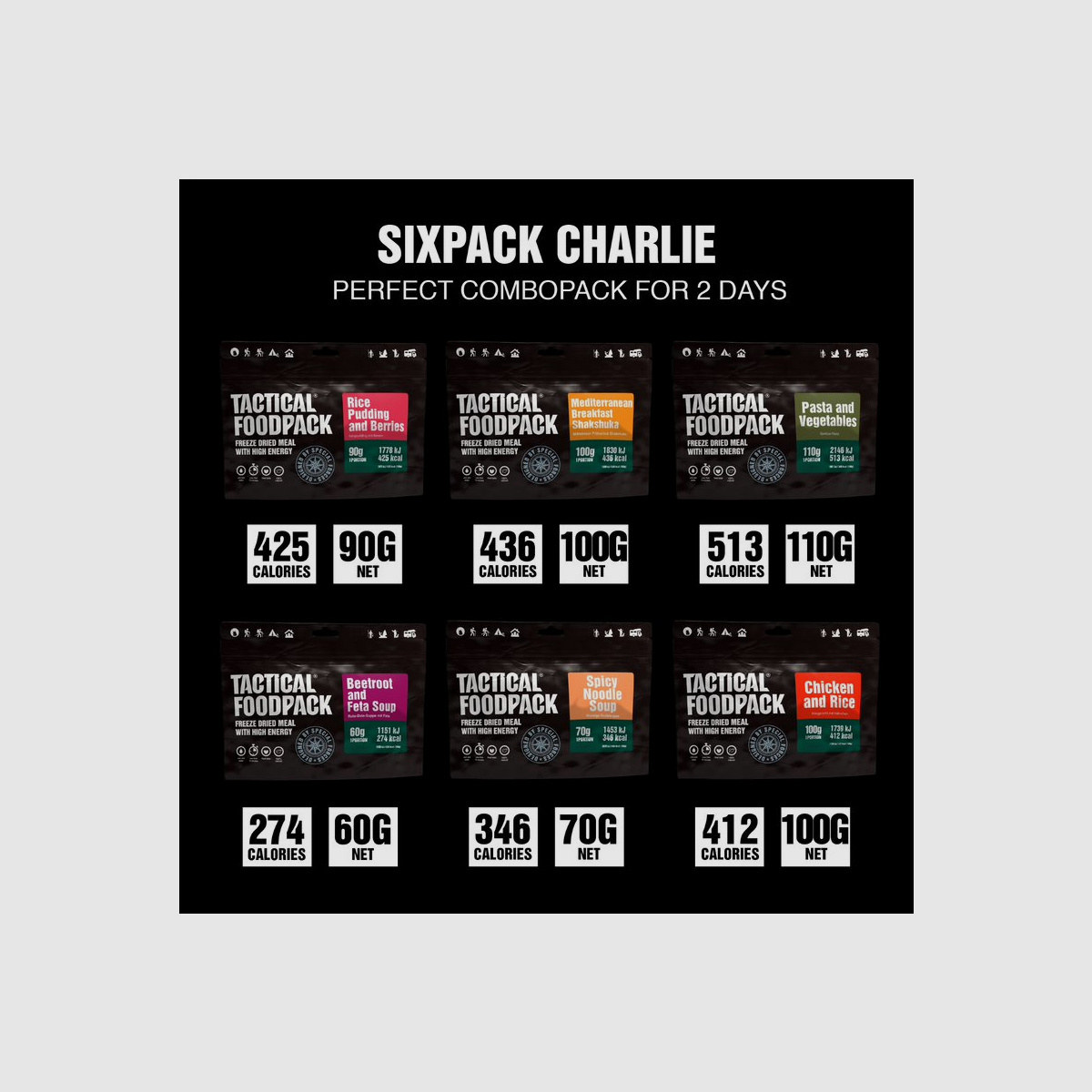 TACTICAL FOODPACK Sixpack CHARLY 530g