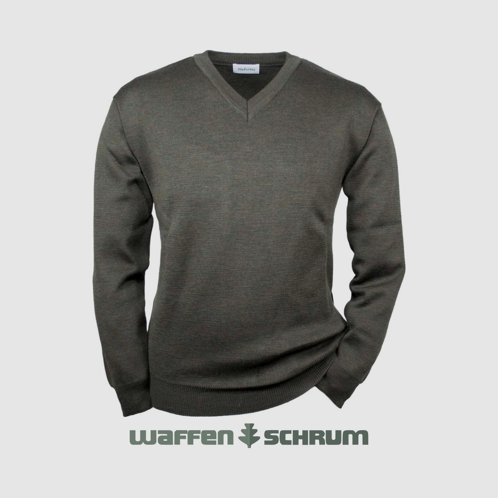 Hubertus Pullover V-Ausschnitt Oliv