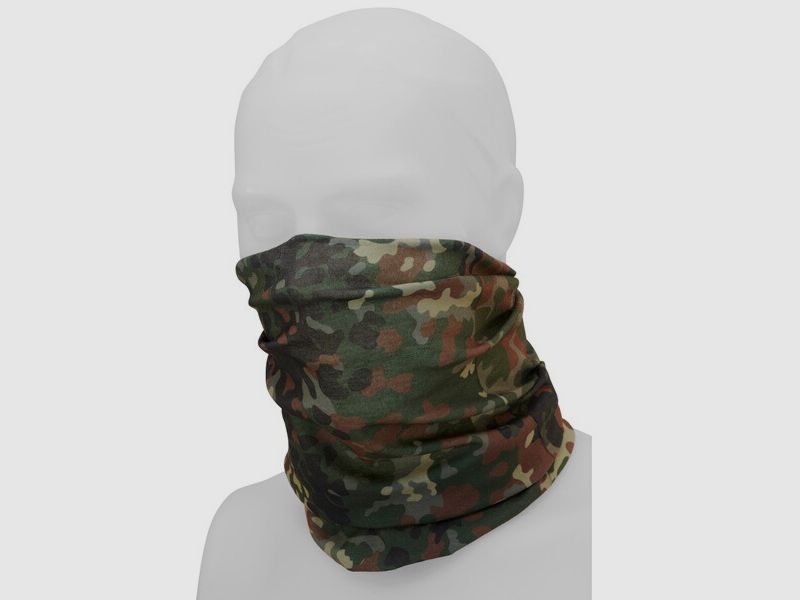 Multifunktionstuch (Schlauchschal / Balaclava) für Mund, Gesicht, Hals -Einheitsgröße- BW Flecktarn