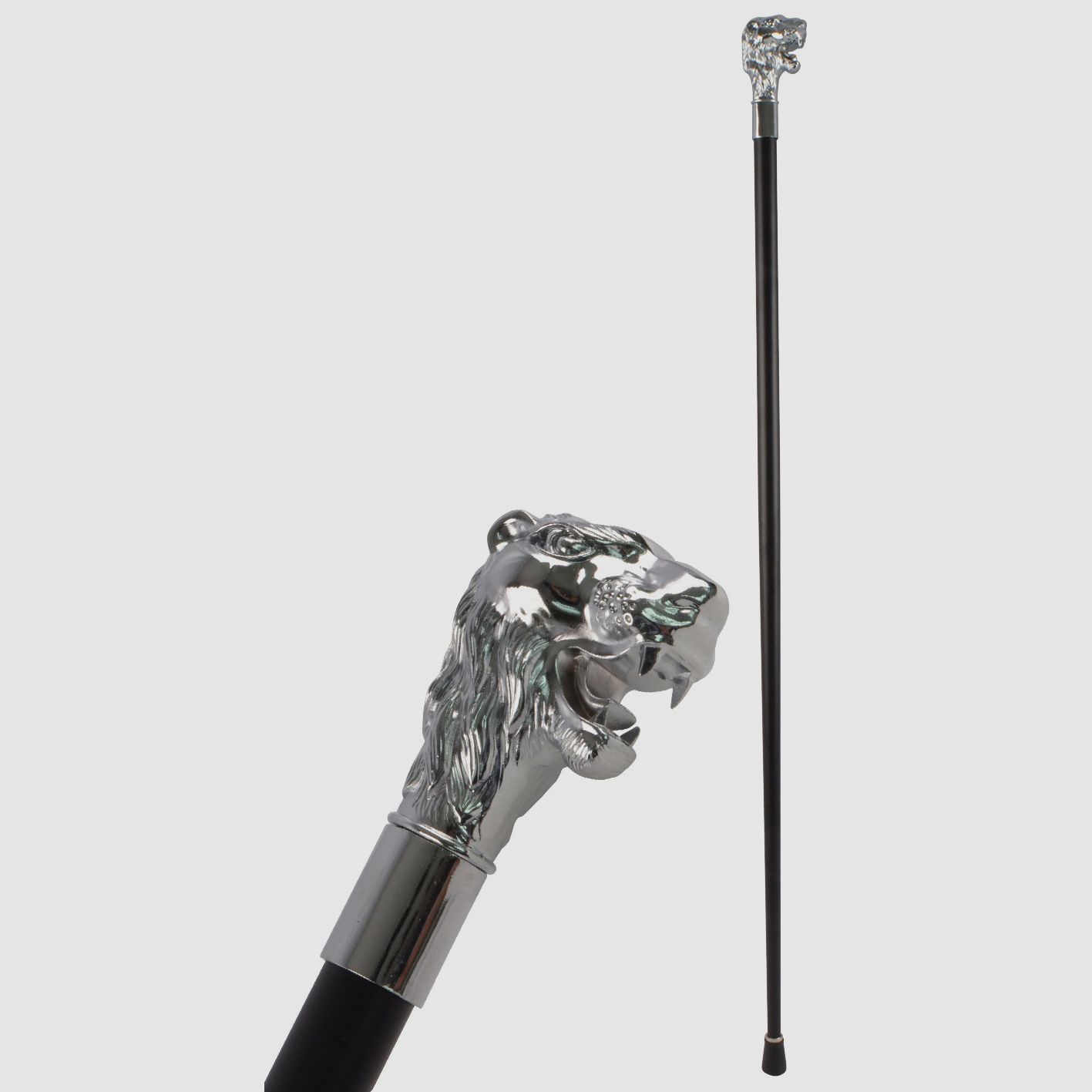 Gehstock mit Löwenkopfkopf und Griffverzierung