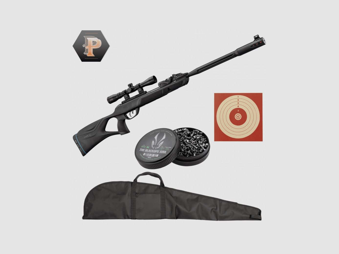 Gamo Roadster IGT 10xGen2 + Zielfernrohr 4x32 WR + Diabolos + Ziele + Futteral, Bild 2 von 2
