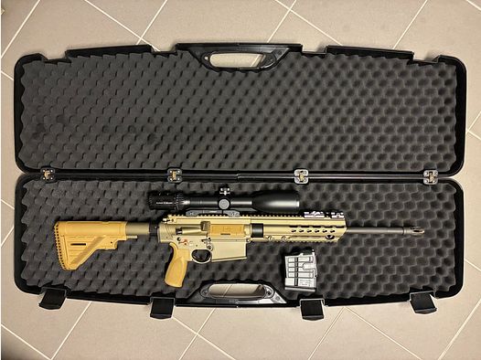 Heckler & Koch MR308 – couleur sable – Schmidt & Bender Polar T96 4–16×56 – INNOMOUNT – mallette HK