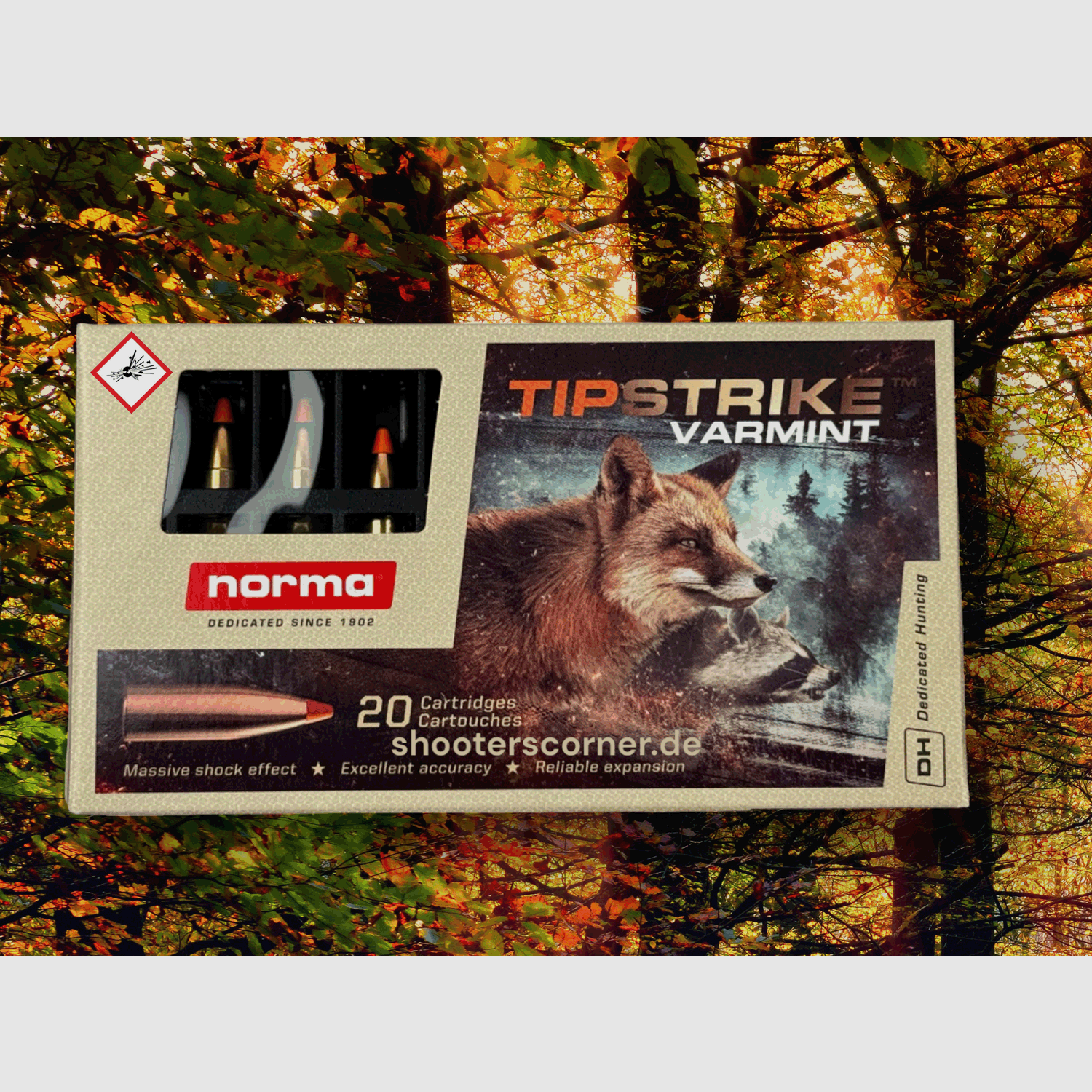 Norma Tipstrike cartuccia da caccia cal. .222 Rem 3,56 g / 55 grs