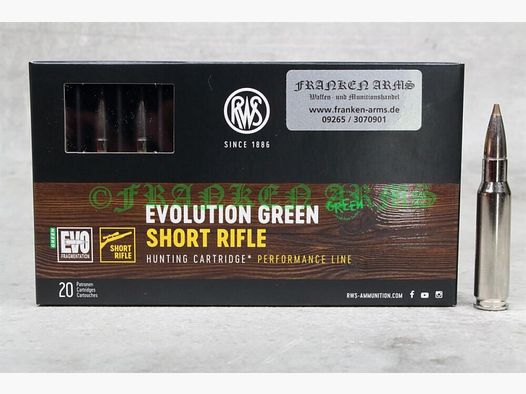 RWS Short Rifle Evo Green .308 Win. 139gr. 9.0g 20 pieces quantity discounts