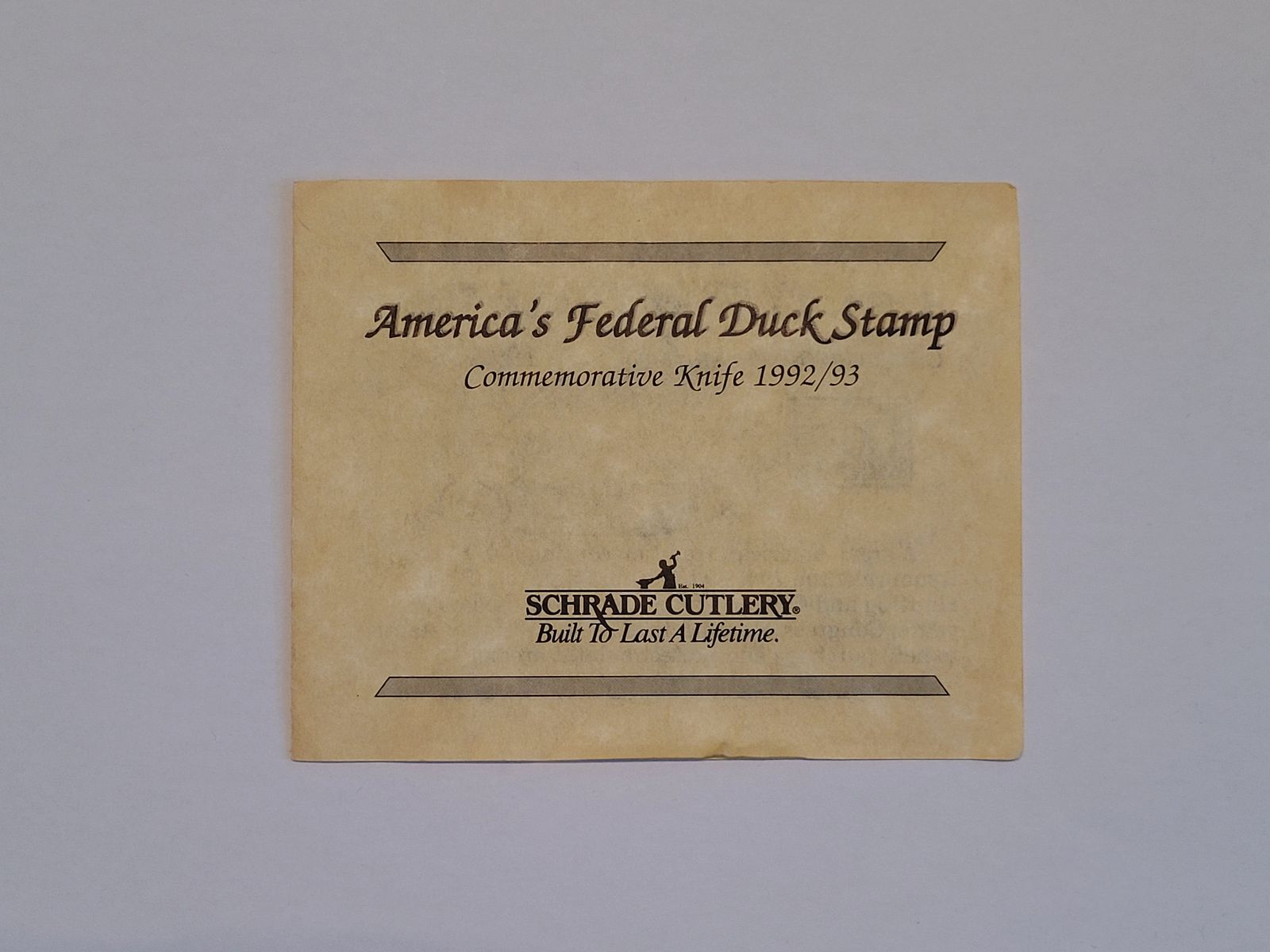 Schrade Cutlery Ducks Stamp Commemorative Knife, Limited Edition 1992-1993, Messer in Holzkiste