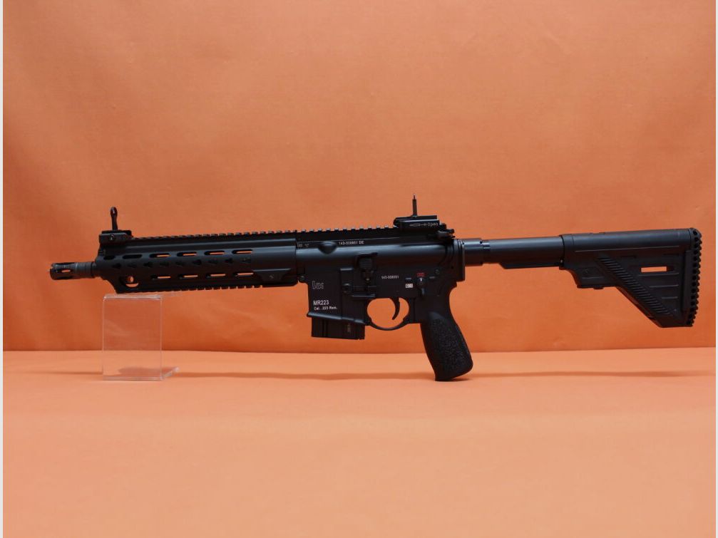 Heckler&Koch Ha.Büchse .223Rem Heckler&Koch/H&K MR223 A3 11" Lauf Schwarz HKey, Gas-Piston-System AR-15/HK416