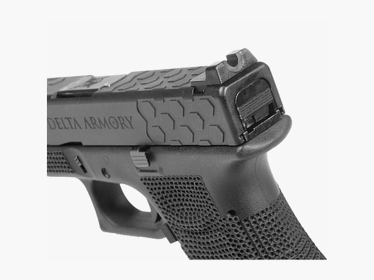 P03 GBB Airsoft Pistole mit Grip Stippling in Schwarz | Delta Armory