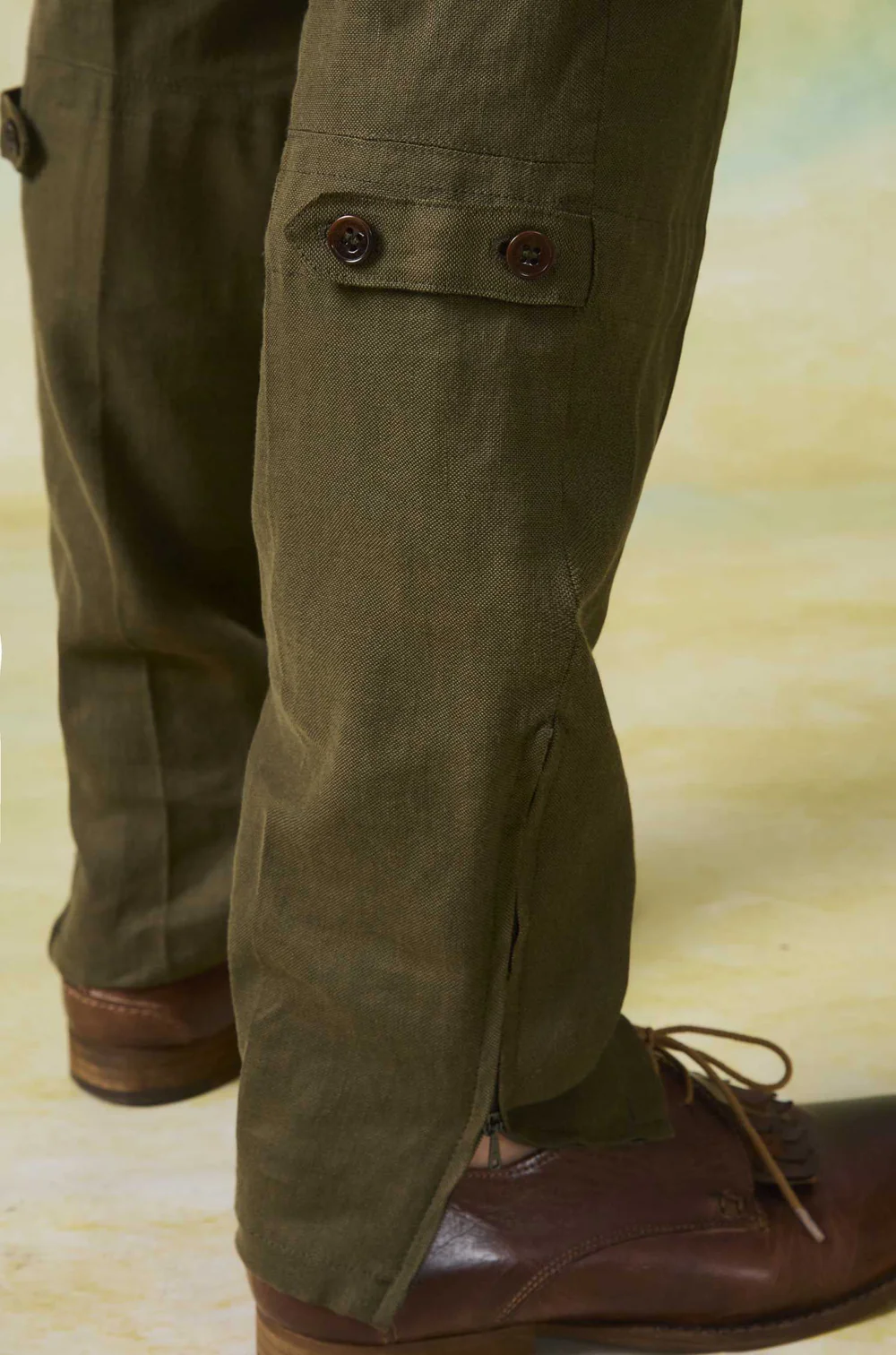 Habsburg Linnen Broek in Panama Fluid Stretch Walter in Groen, afbeelding 5 van 6