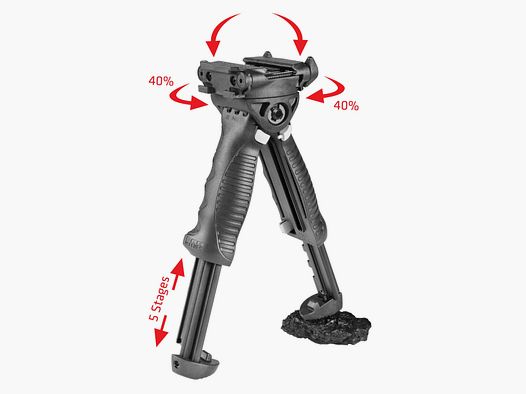 NEUWARE -- FAB DEFENSE T-POD G2 Bipod Griff - taktisch drehbarer Zweibeingriff BLK