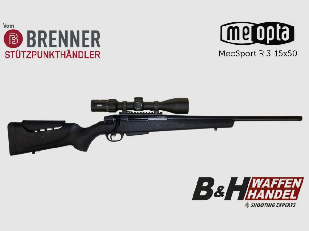 Brenner Komplettpaket: Brenner BR20 Polymer mit Meopta MeoSport 3-15x50 (Parallaxe Verstellung)