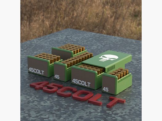 Filamelt Munitionsbox / Ammo .45 Colt – Patronenbox für 50 Schuss, Made in Germany