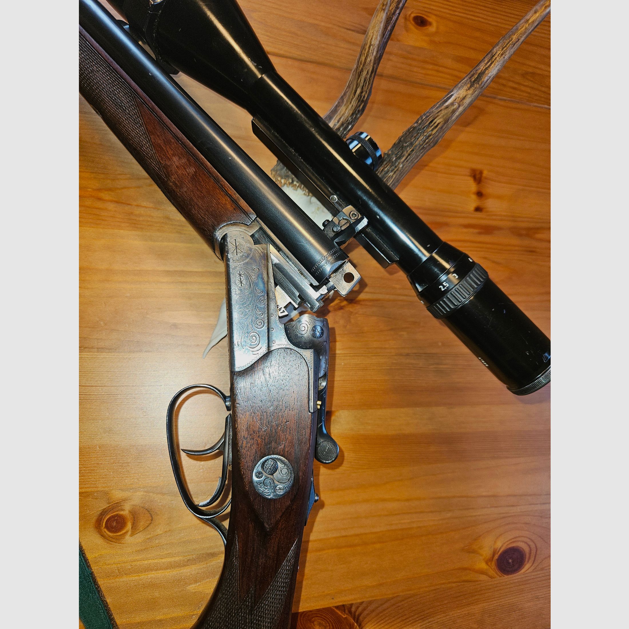 Drilling Simson Suhl 30-06/12/70 Schmidt und Bender 2,5-10x56 Schwenkmontage