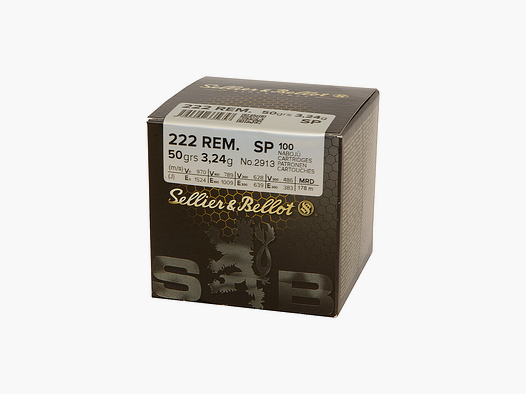 Sellier&Bellot 222 Rem. SP 50grs 3,24g