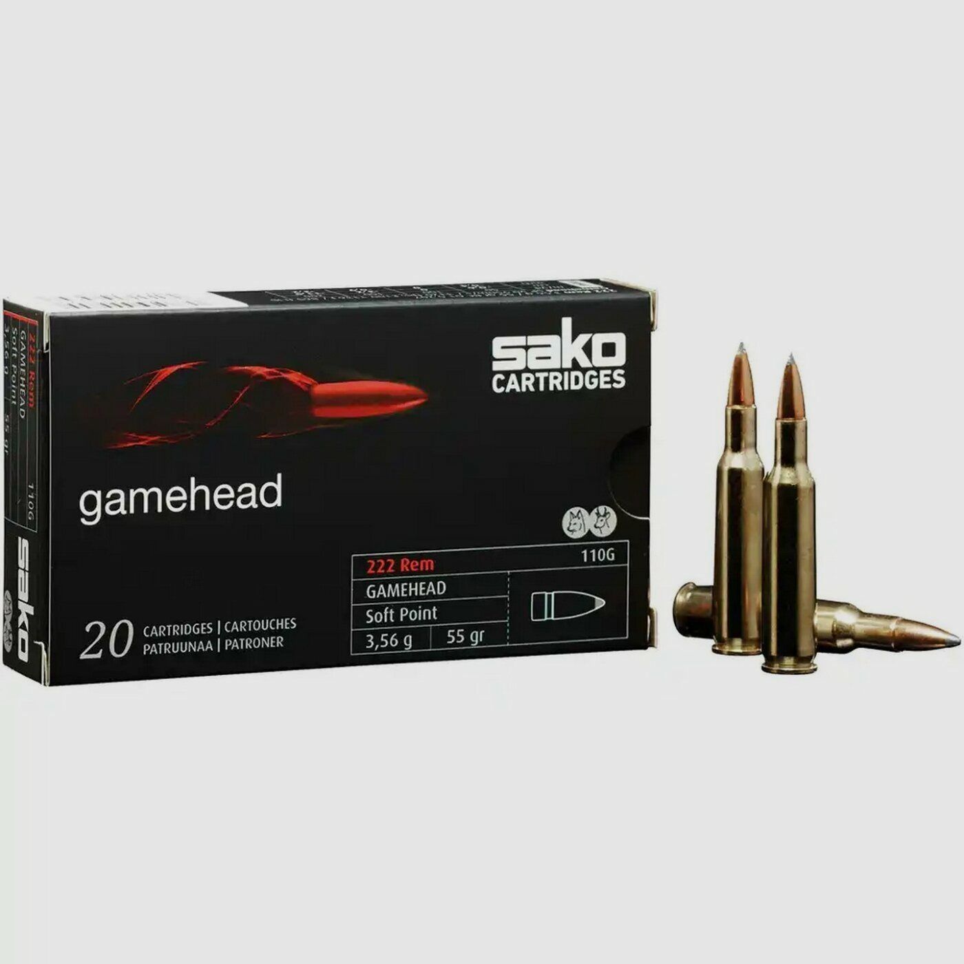 Sako .222 RemMag Gamehead SP 55grs / 3,6g
