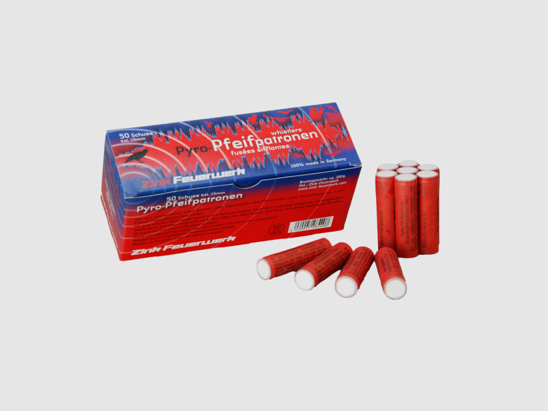 Zink Fuochi d'artificio Cartucce fischi 50 pz. 15 mm