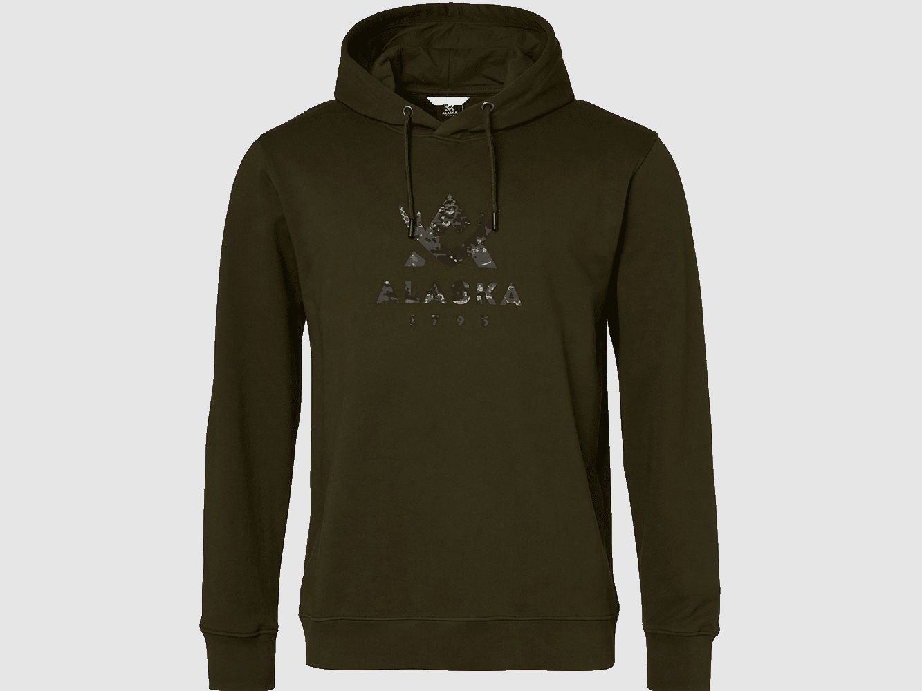 Alaska 1795 Camo Logo Hoodie Men's Night Green S