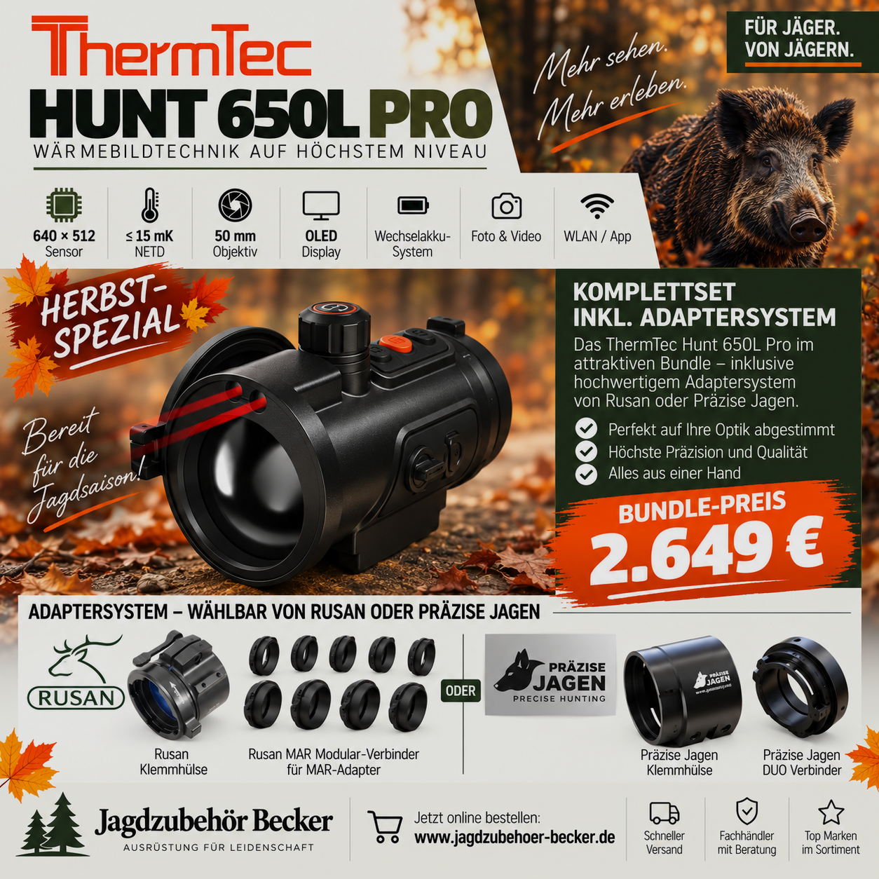 🍂 HERBST-SPEZIAL 🍂 ThermTec HUNT 650L PRO LRF High-End-Wärmebildtechnik zum Aktionspreis, Bild 1 von 3