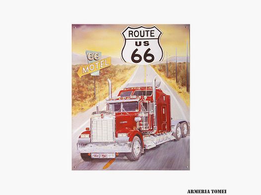 METAL PLATE TRUCK ROUTE 66 US