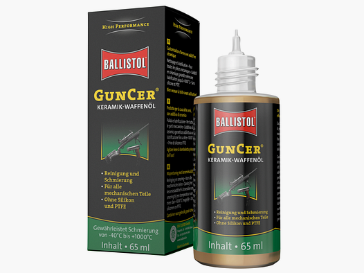 Ballistol GunCer huile céramique pour armes, 65ml sans silicone ni PTFE