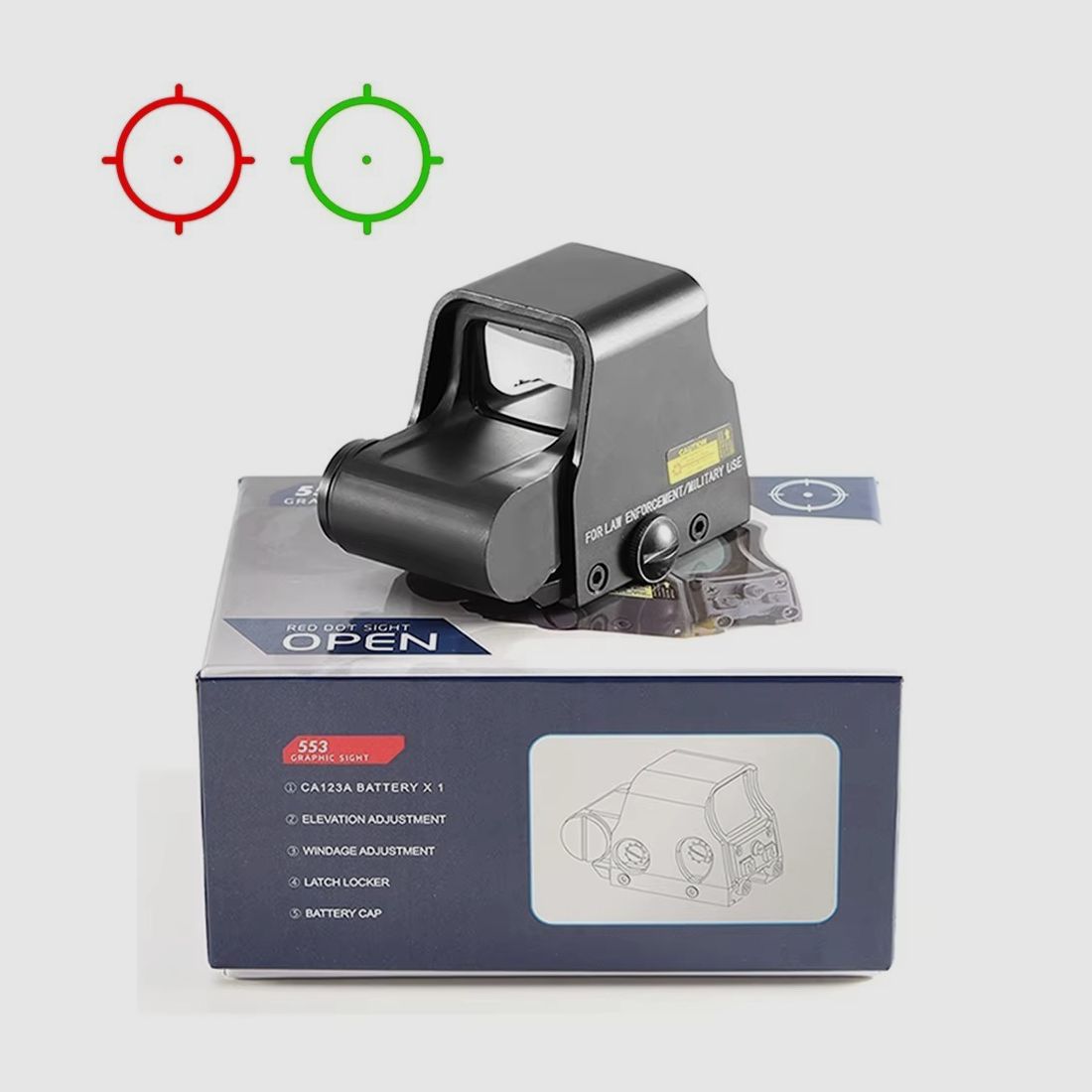 Rot-Grünes holographisches Zielfernrohr (Rot-/Grün-Punkt-Visier), neu (originalverpackt)