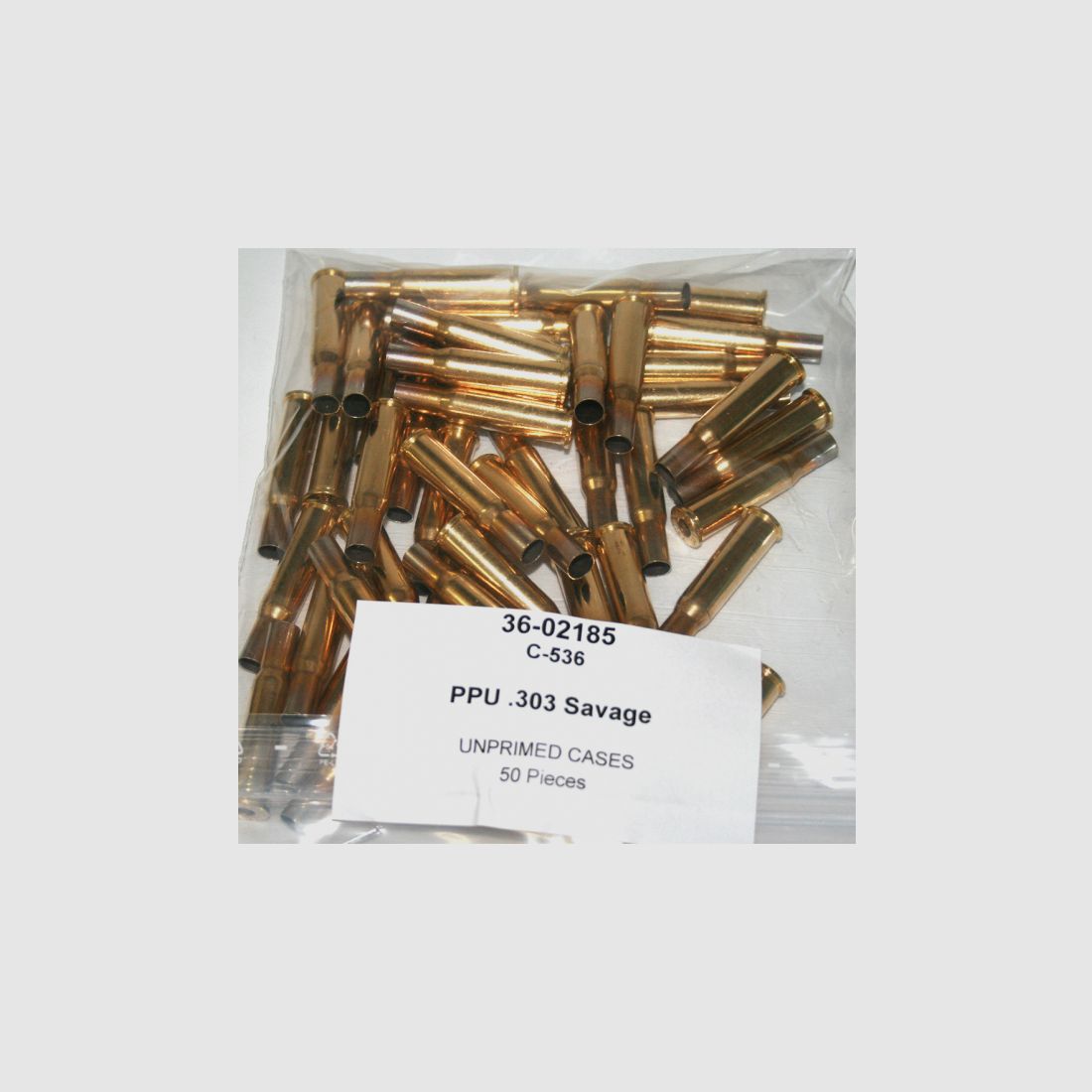 50 Stück NEUE PPU/PrviPartizan Langwaffenhülsen .303 Savage Boxerzündung / Unprimed Brass #C-536