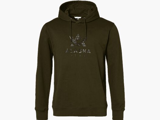 Alaska 1795 Camo Logo Hoodie Men's Night Green S