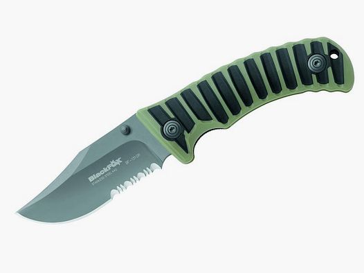 Cuchillo de bolsillo BlackFox 440A recubierto de titanio con funda de nylon