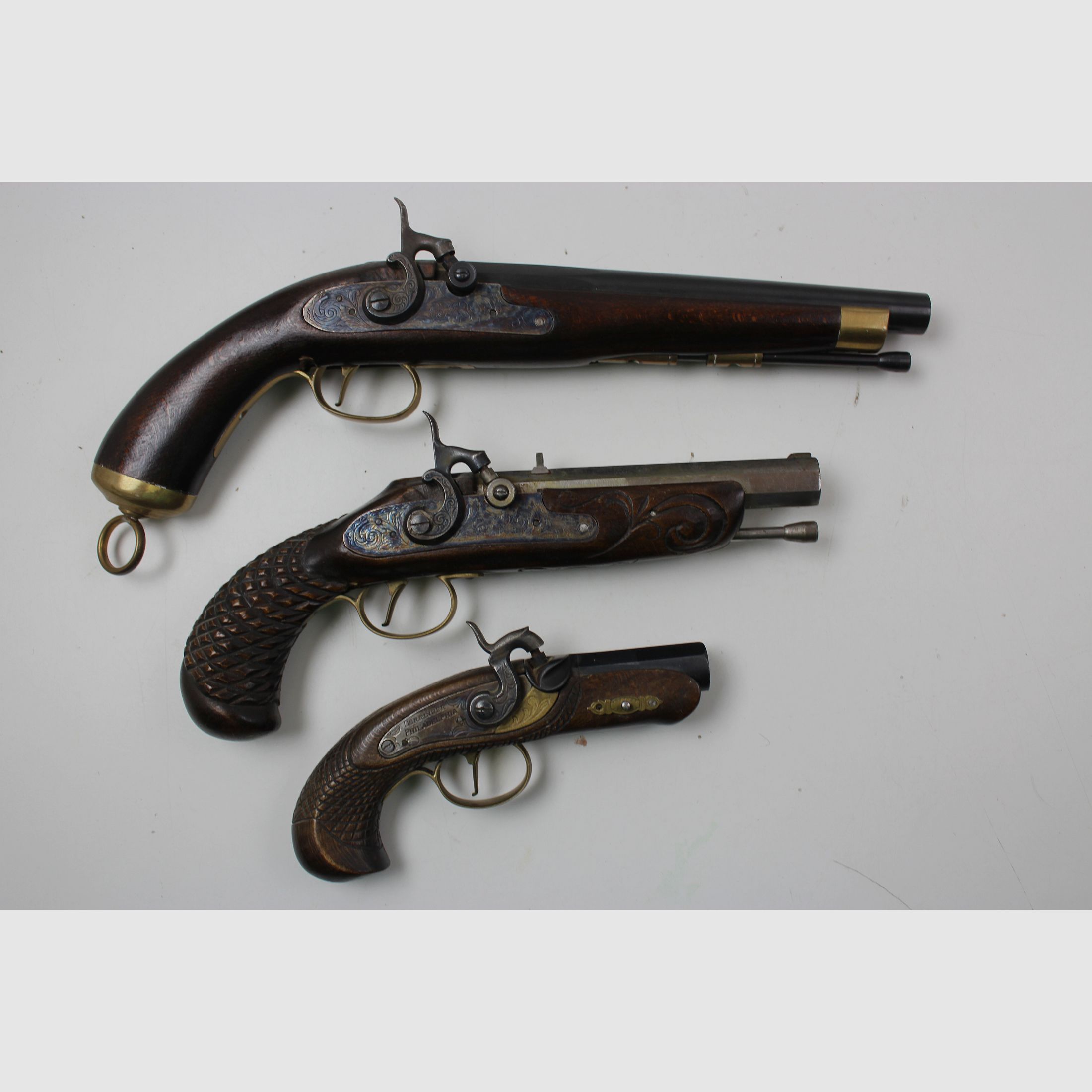 3 piezas Jukar / Dikar España pistolas de avancarga .45